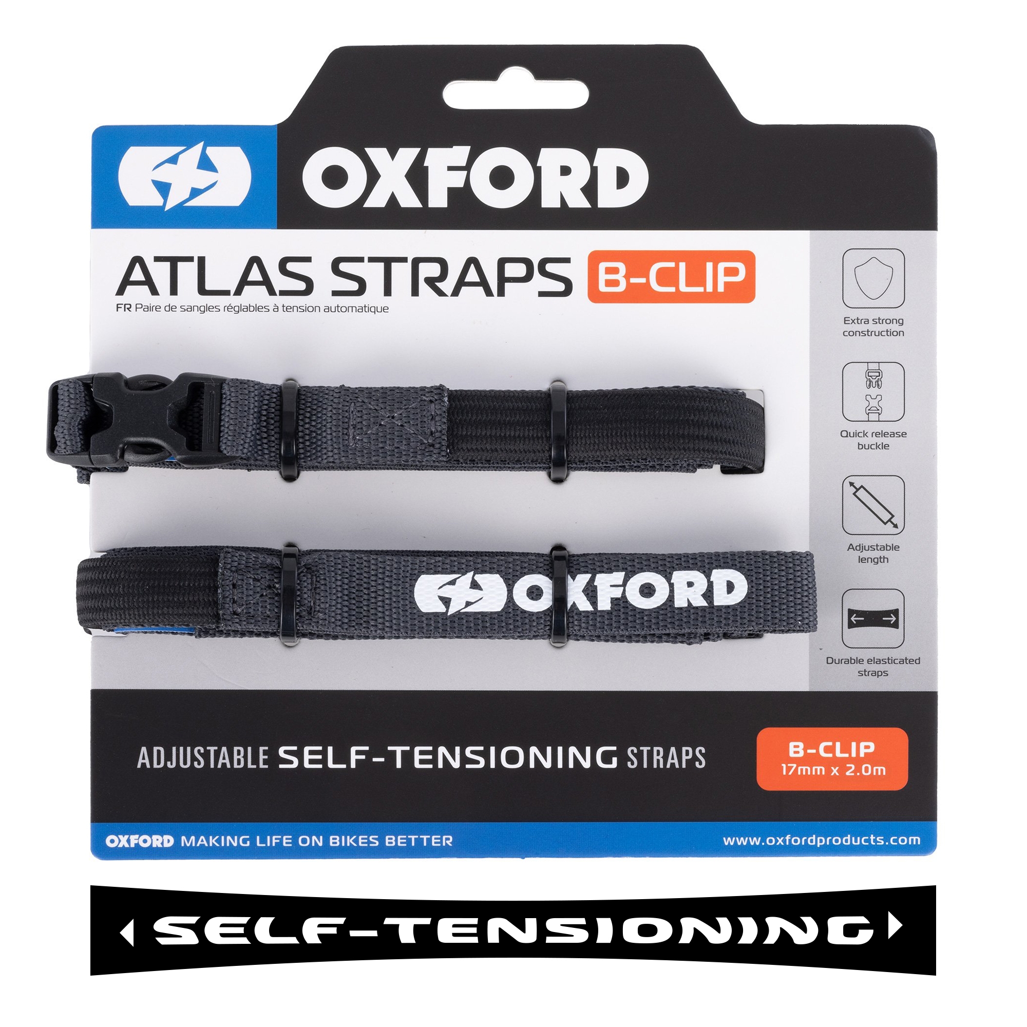 ΙΜΑΝΤΑΣ Oxford Atlas B-Clip 17mm x 2.0m (Pair) Asphalt OX316