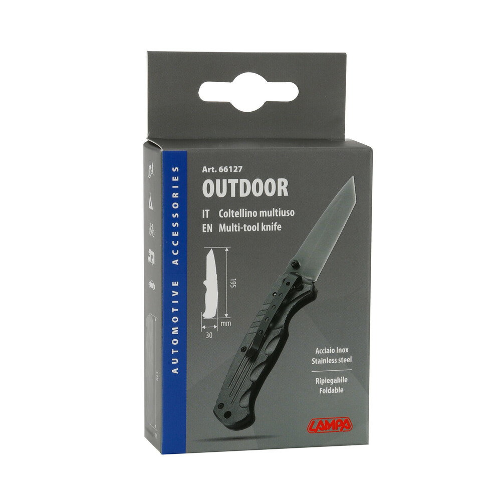 ΣΟΥΓΙΑΣ / ΜΑΧΑΙΡΙ ΤΣΕΠΗΣ / ΠΟΛΥΕΡΓΑΛΕΙΟ OUTDOOR INOX ΜΕ ΚΛΙΠ ΓΙΑ ΖΩΝΗ 18x15x23cm LAMPA